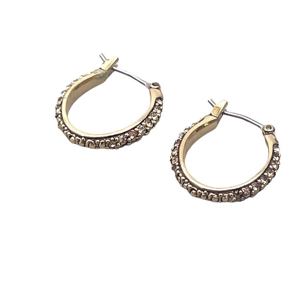 Vintage Monet Hoop Earrings Gold Tone - Picture 1 of 7